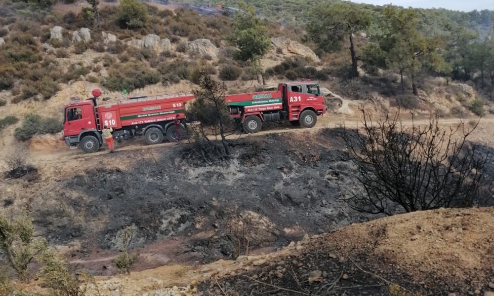 Mersin'in Anamur ilçesinde iki noktada çıkan orman yangınlarından biri kontrol altına alınırken, ilk noktadaki yangının devam ettiği bildirildi.
